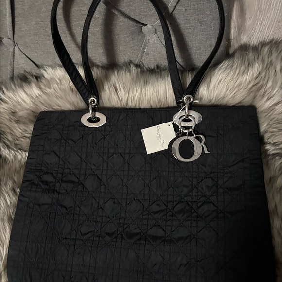 Christian Dior Cannage Lady Dior tote bag in black nylon. **Steal Price!!!** - Picture 11 of 11